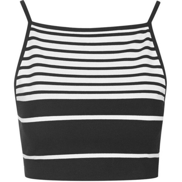 TOPSHOP Engineered Stripe Crop Top – US Size 6 - Picture 3 of 4